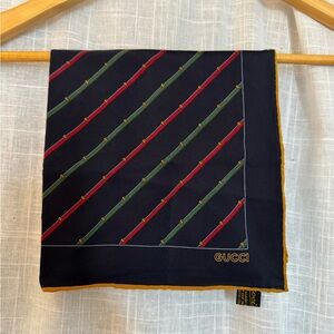 Gucci Navy Striped Handkerchief/Scarf